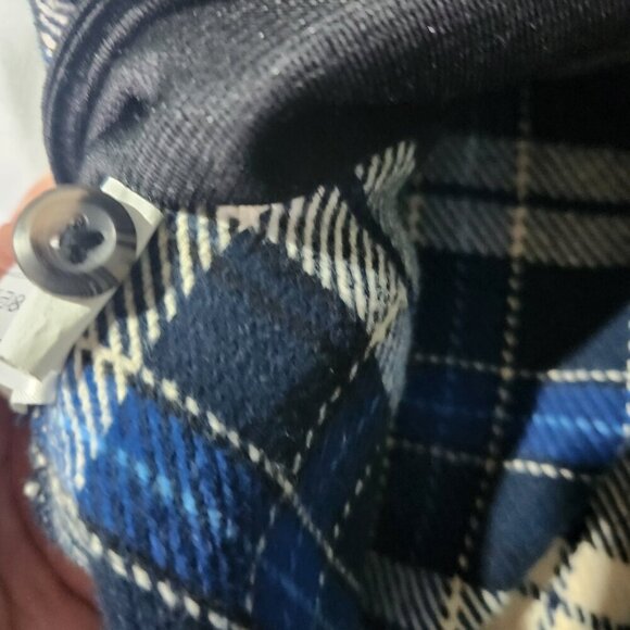 Orvis Plaid Shacket Men's Size LG Long Sleeve Heavyweight Blue Flannel Pockets - Picture 11 of 13